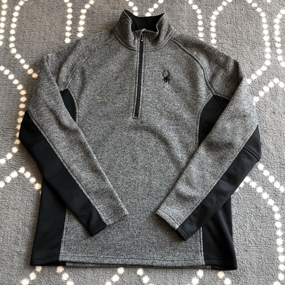(Spyder) Men’s Gray/Black Half-Zip - SIZE LARGE